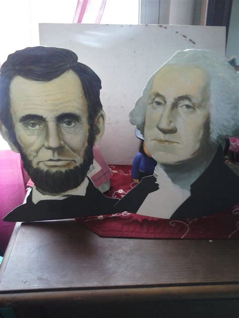 Vintage Lincoln George Washington President Heads Cut Out