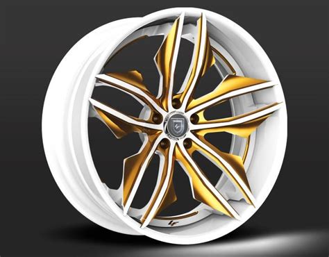 Custom White And Gold Finish Rims For Cars Rims And Tires Wheel