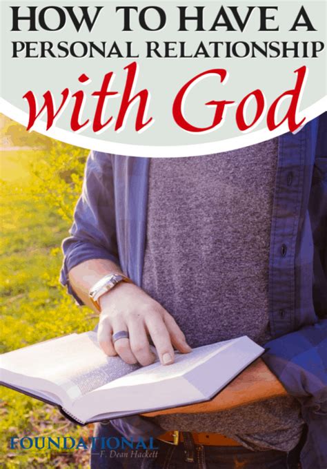 how to have a personal relationship with god foundational