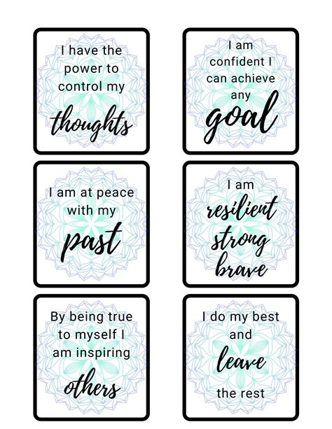 Printable Mantra Cards Positive Affirmations Personal Growth