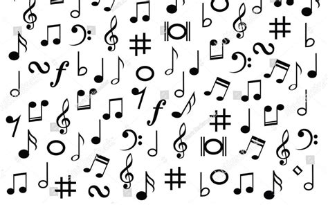 Download Music Symbols Black And White Art Wallpaper
