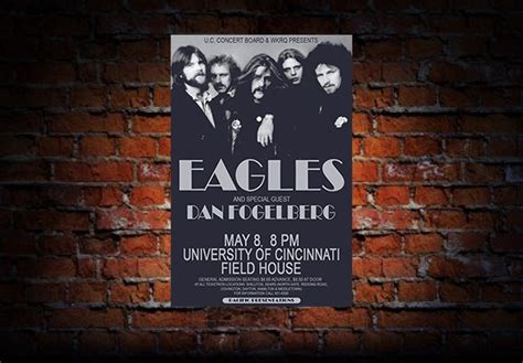 Eagles 1975 Cincinnati Concert Poster Raw Sugar Art Studio