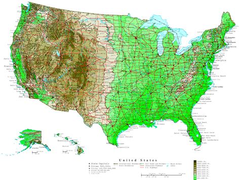 Topo Map Of Usa Topographic Map Of Usa With States