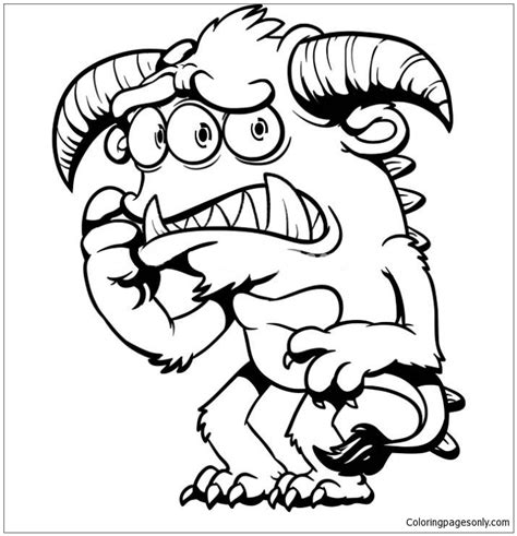 Funny Monster Coloring Page Free Printable Coloring Pages
