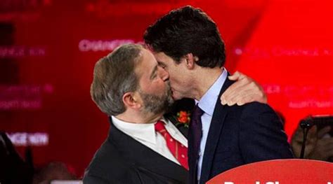 Just FYI Justin Trudeaus Viral Picture Kissing A Fellow Politician Is FAKE The Indian Express
