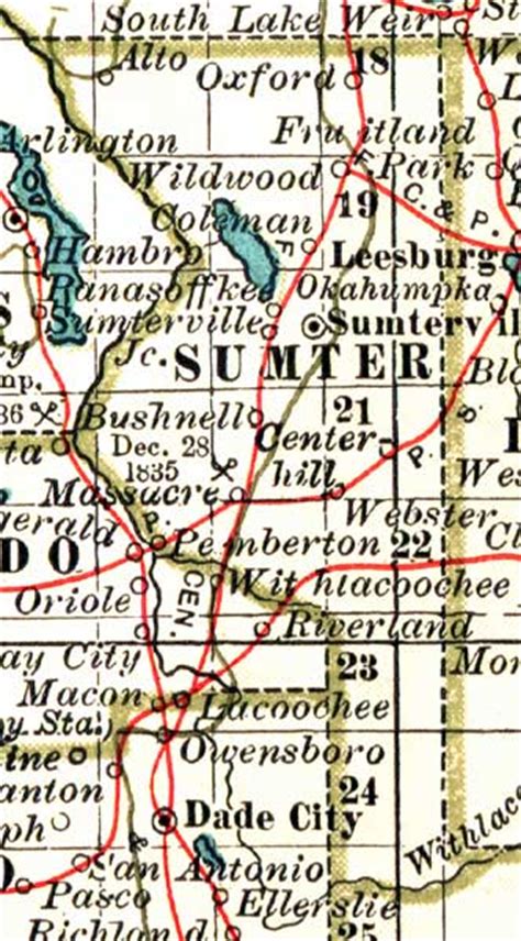 Map Of Sumter County Florida 1897