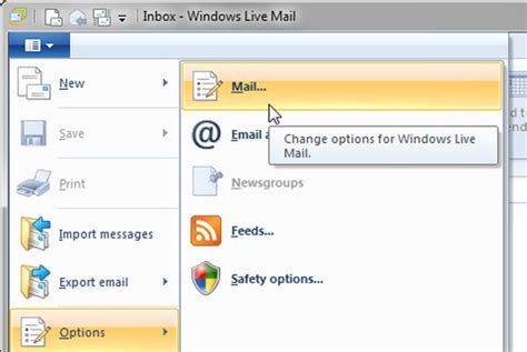 The only example i can think of where you would use in would be a phrase like, i am interested in the internet. Windows Live Mail stores your messages, but where? Here's ...