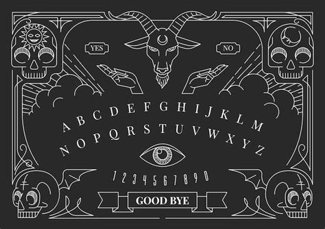 Ouija Board Illustration Vector Premium