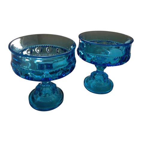 Blue Indiana Glass Dishes A Pair Chairish