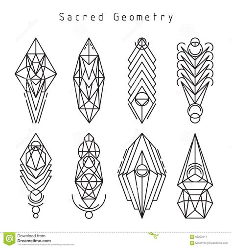 10 sacred geometry logos ranked in order of popularity and relevancy. Vector Linear Sacred Emblems Stock Vector - Illustration ...
