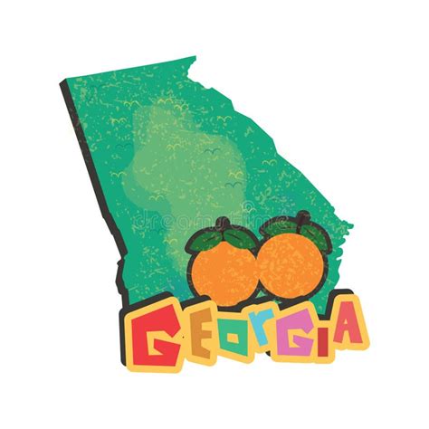 Georgia State Map Vector Illustration Decorative Design Stock Image