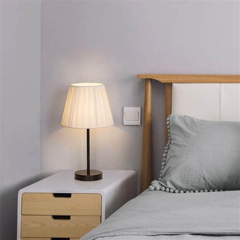 Choosing the proper lamps for your bedroom is not only a matter of taste, but it is also a practical matter. Cute Pleated Shade Bedside Lamp | Bedroom night stands ...