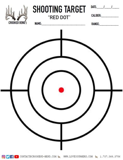 Red Dot Free Printable Shooting Targets Crooked Bend