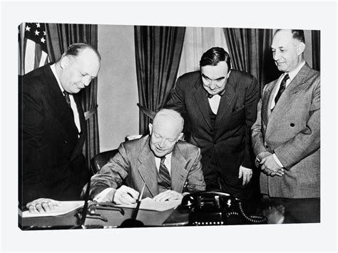 1950s President Dwight D Eisenhower Signing Vintage Images Icanvas