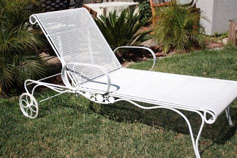 Buy outdoor iron chair at most reasonable prices. Vintage Wrought Iron Salterini Woodard Mesh Metal Chaise ...