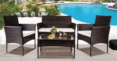 These gorgeous (and affordable!) outdoor furniture items are the perfect additions to any outdoor space or patio. 4-Piece Rattan Outdoor Patio Furniture Set Only $170.99 Shipped - Hip2Save
