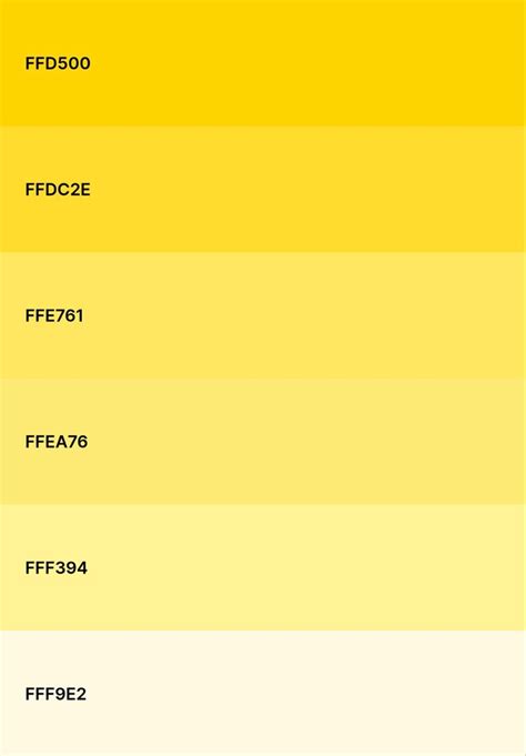 Yellow Color Palette 🐣 In 2023 Color Palette Yellow Hex Color