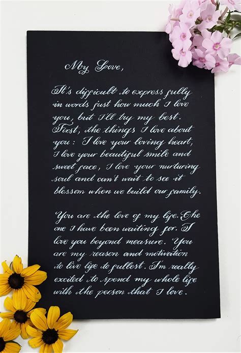 Your Letters Will Be Written On High Quality Black Paper With Gold