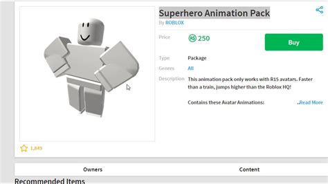 Buying The New Superhero Animation Pack Roblox Youtube