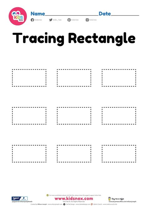 Tracing Rectangle Worksheet For Kindergarten And Preschool Wilson