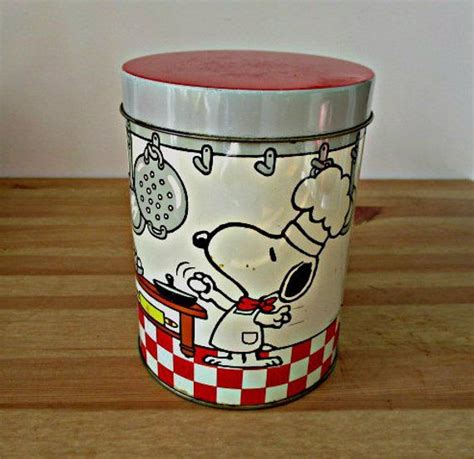 There's nothing quite like the relief and peace that comes to your mind and studio when you get trinkets, memorabilia, and junque sorted, organized and contained. Snoopy's Cafe Tin Canister, Snoopy Tin Container, Peanuts ...