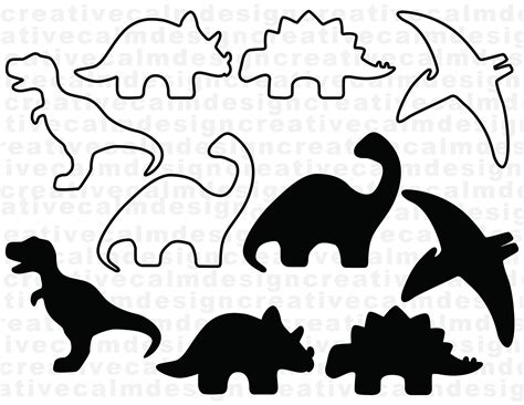 Dinosaur Outline Silhouette SVG PNG JPG Digital Download - Etsy