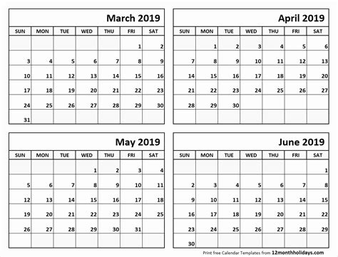 Printable Calendar 4 Months To A Page Example Calendar Printable