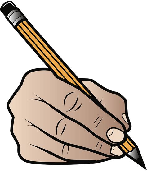Hand Holding Pencil Clipart Png
