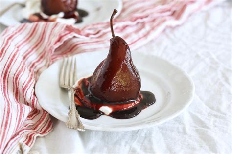 Red Wine Poached Pears Recipe Gemmas Bigger Bolder Baking