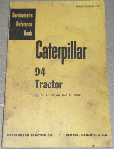 Cat Caterpillar D4 Tractor Dozer Service Shop Repair Manual 4g 7j 2t 5t