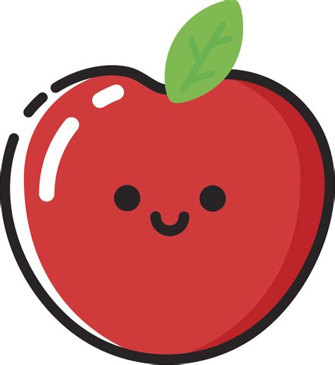 Happy Cute Kawaii Fruit Cartoon Emoji Apple Vinyl Decal Sticker