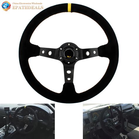 14 Inch Universal Racing Car Steering Wheel 350mm Deep Dish Auto