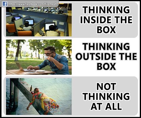 Thinking Inside The Box Thinking Outside The Box Not Thinking At All