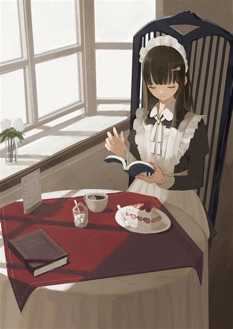 Maid Having Afternoon Tea Original Rawwnime