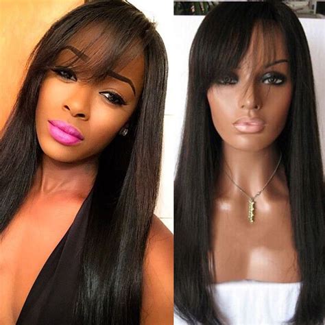 Brazilian Full Lace Human Hair Wigs For Black Women Straight Glueless