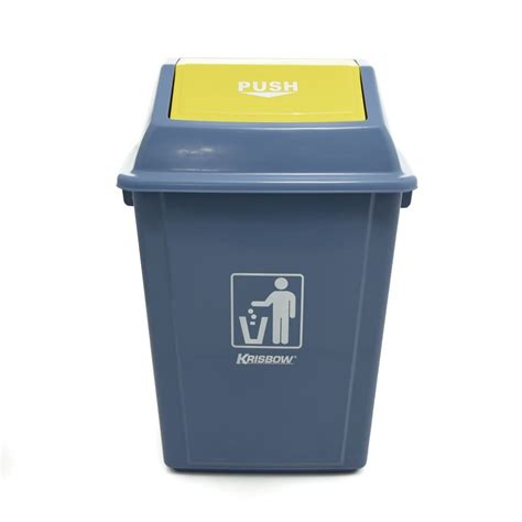 Jual Krisbow 40 Ltr Tempat Sampah Plastik Abu Abu Kuning Terbaru | Ruparupa