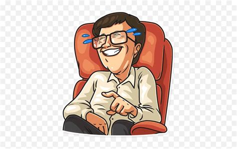 Bill Gates Telegram Sticker English Emojithinking Guy Emoji