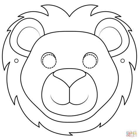 Lion Face Mask Coloring Page Free Printable Coloring Pages