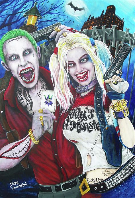 The Joker And Harley Quinn Painting By Michael Vanderhoof