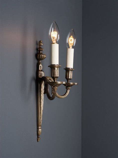 Brass Wall Candle Sconce Pair Neo Classical Vintage Retro Antique