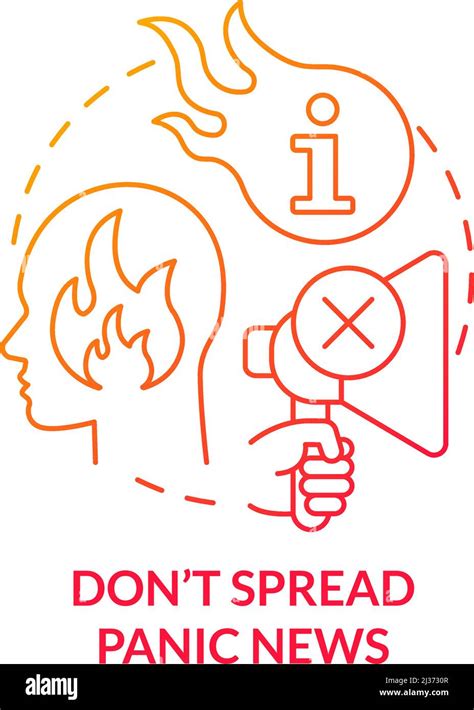 Do Not Spread Panic News Red Gradient Concept Icon Stock Vector Image