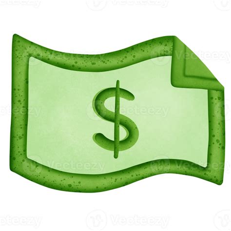 Green Dollar Money And Symbol Isolated On Transparent Background