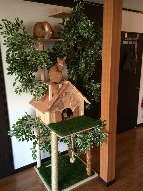 Making A Natural Looking Cat Tree Cat Tree Designs Diy Cat Tree Cat