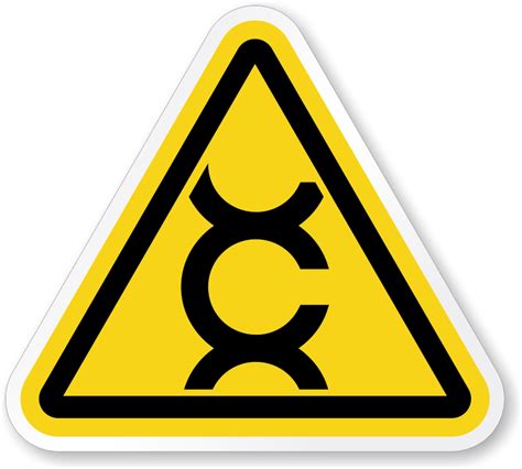 Carcinogen Symbol Iso Triangle Warning Sticker Signs Sku Lb 2622