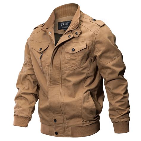 Fashion Winter Mens Military Jacket Solid Color Cotton Bomber Jacket