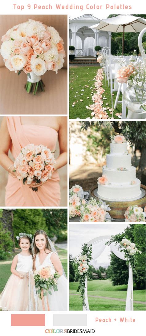 Top 9 Peach Wedding Color Palettes For 2019 No9 Peach And White