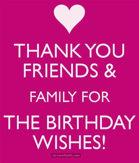 Thank You Friends And Family For The Birthday Wishes Pictures Photos And Images For Facebook