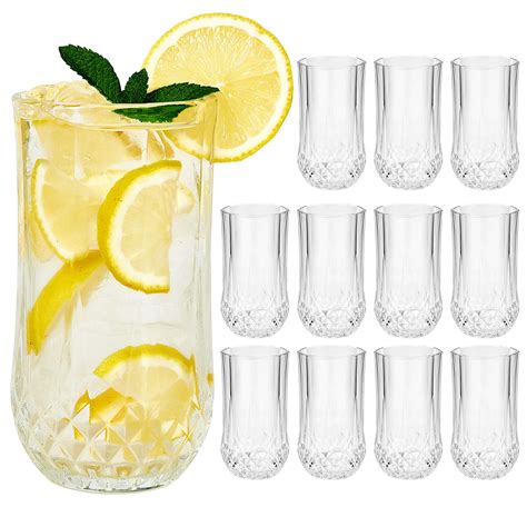 Buy Highball Drinking Glasses Set Of 12 Clear Cocktail Glasses 11 Ounce Cups Elegant And