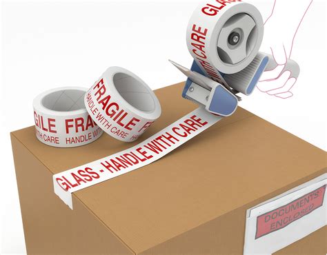 Polypropylene Printed Tape Caution Red On White 48mm X 66m Pack 36