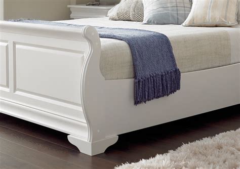 Louie Sleigh Bed Soft White Sleigh Beds Wooden Sleigh Bed White